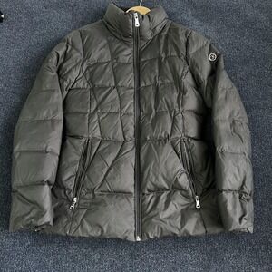 Calvin Klein Jacket Womens Small Black Down Puffer Quilted Full Zip Pockets Warm